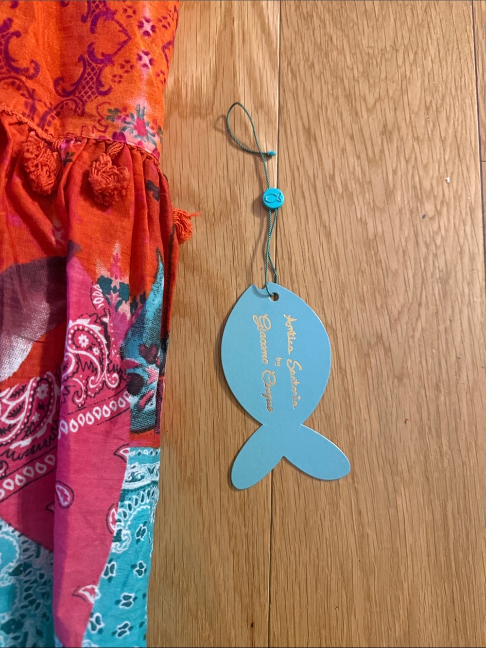 Woman’s Orange & Turquoise Floral Tiered Maxi Dress - Picture 2 of 4